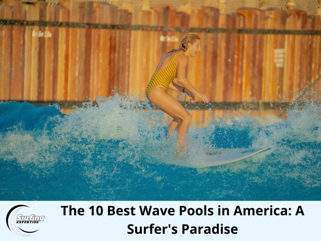 woman surfing on wave pool