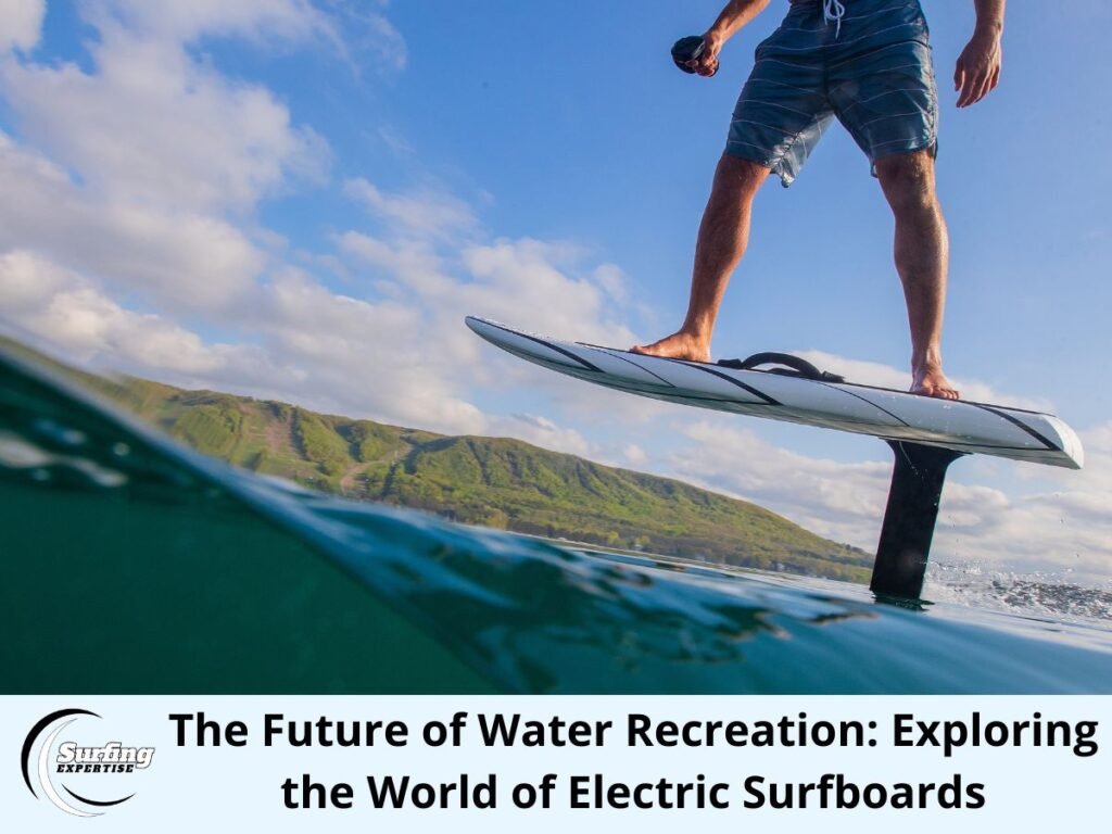 a young men surfing with an Electric Surfboards